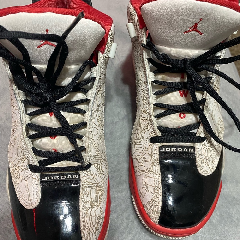 Jordan Sneakers with Red, Black, and White